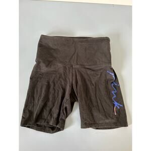 Pink womens black biker shorts size XS with logo
